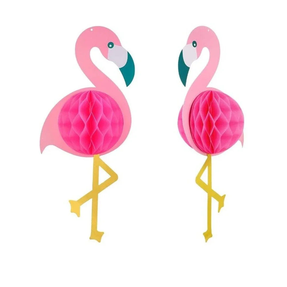 Tropical Flamingo Party Decoration Set Tissue Pom Poms Paper Lanterns Garland
